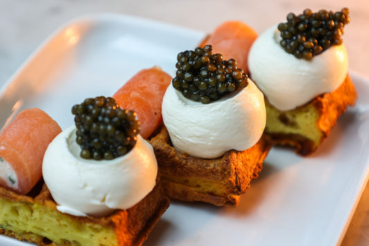 Ossetra Cavier Salmon Waffle